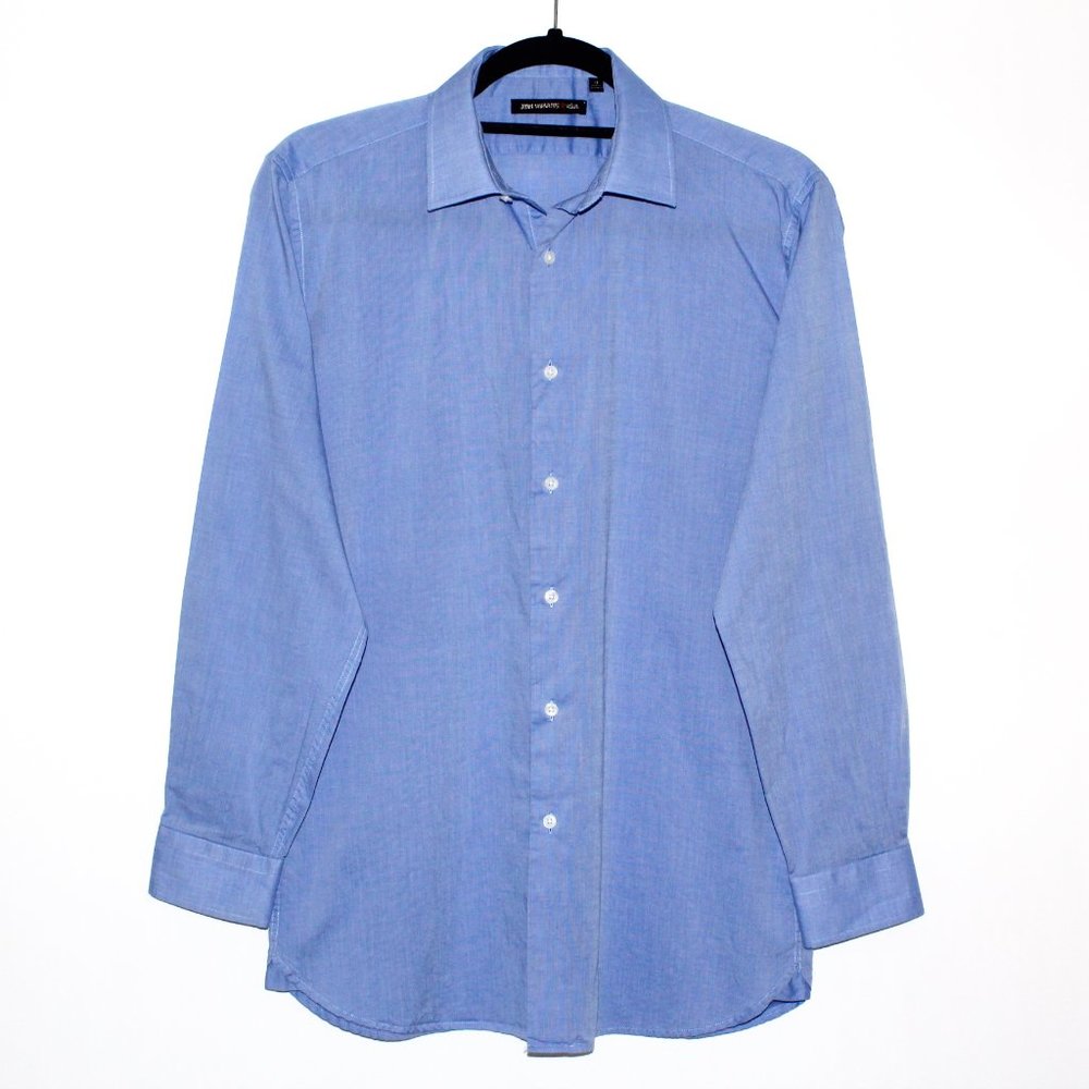 John Varvatos Boys' Blue Cotton Dress Shirt